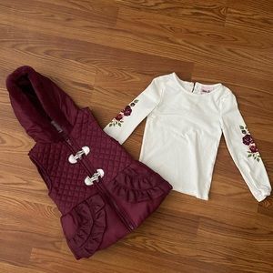 4T long sleeve & vest set 💜